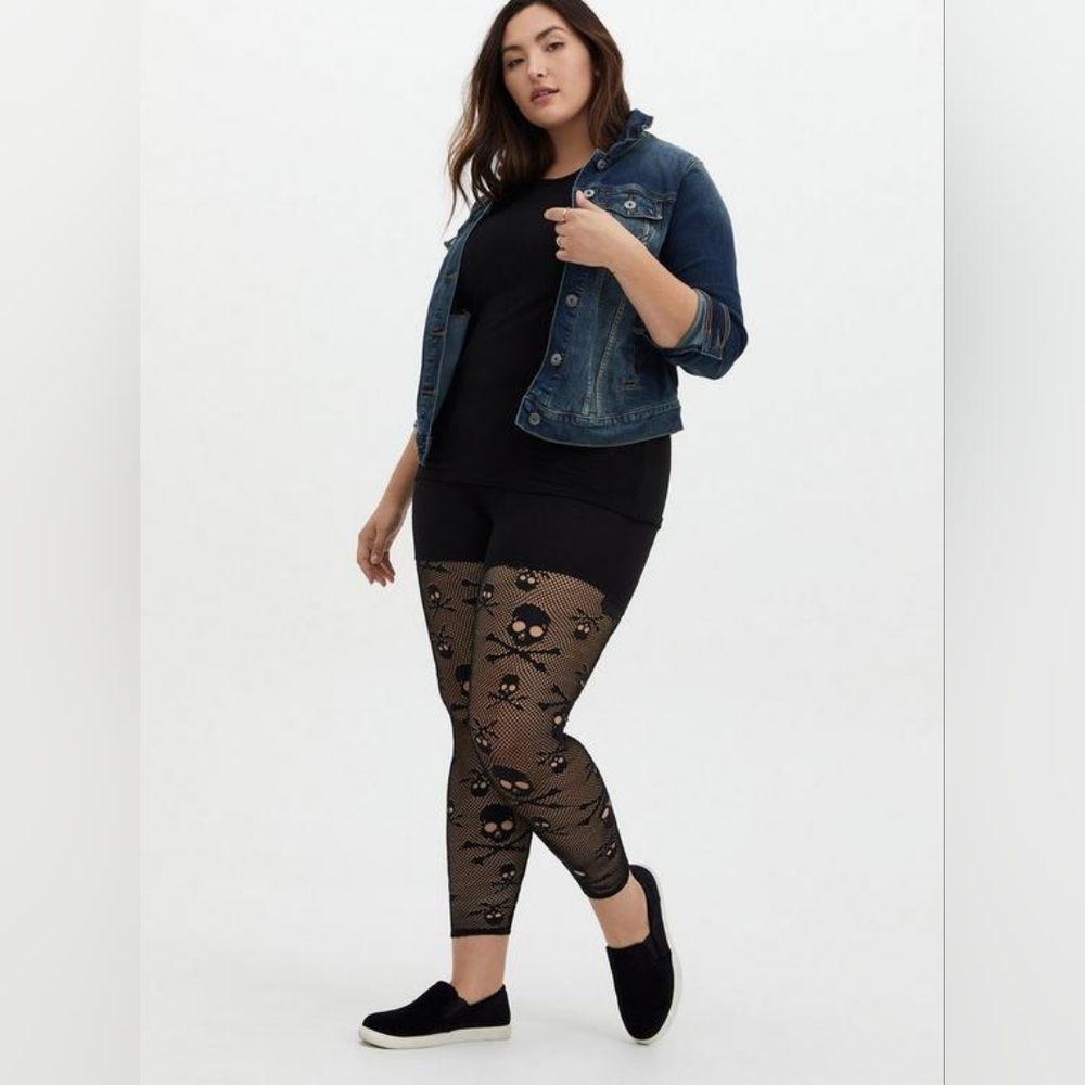 TORRID Premium Leggings Skull Mesh Size 2
